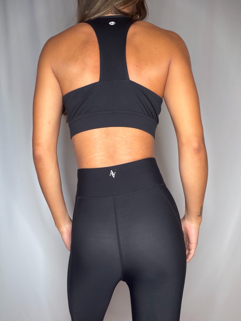 ALL ACCESS set Black Racerback Sports Bra (s) Leggings (XS)